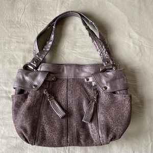 B Makowsky leather hobo snakeskin look